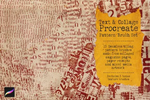 Procreate Text Pattern Brush Set - free Procreate brush pack