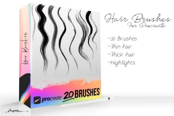 Procreate Hair Brushes - free Procreate brush pack