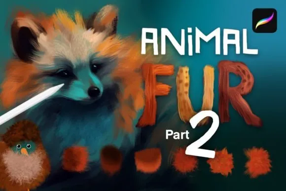 Animal Fur 2 - Procreate Brushes - free Procreate brush pack