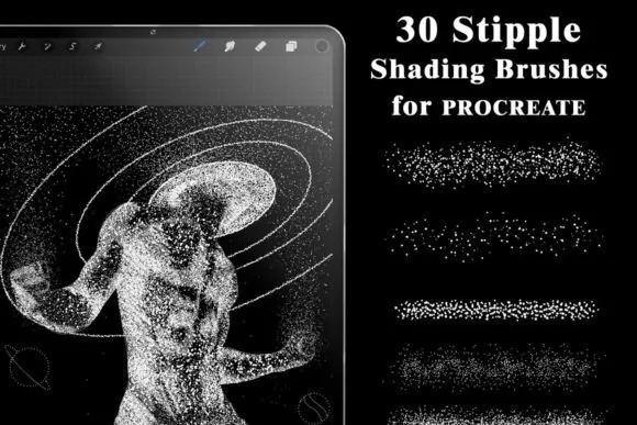 Stipple Shading Brushes Procreate - free Procreate brush pack