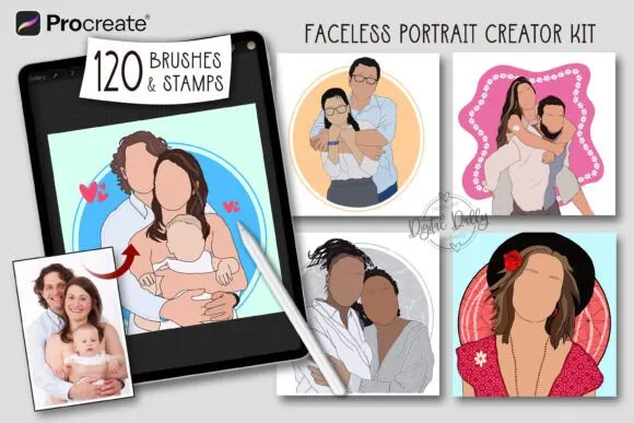 Procreate Faceless Portrait Creator - free Procreate brush pack
