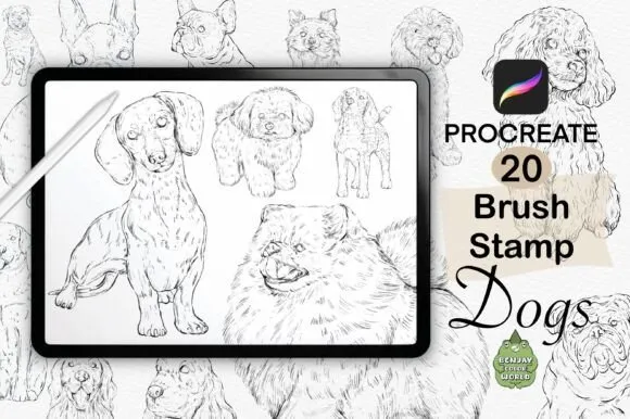 Dog Brush Stamp - free Procreate brush pack