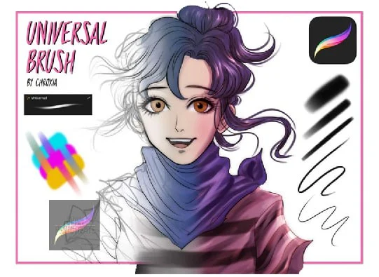 Download Universal Brush for Procreate - free Procreate brush pack