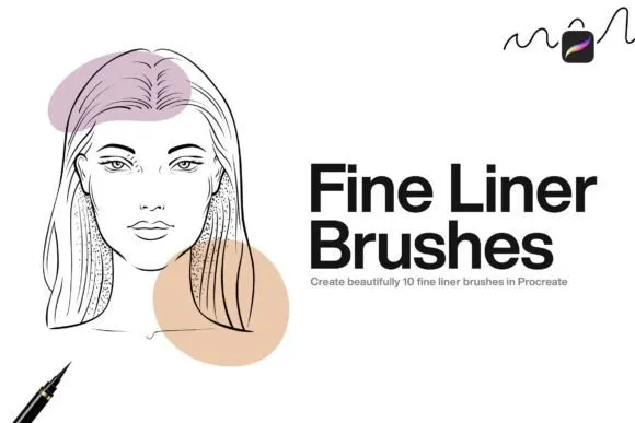 10 Fine Liner Brushes Procreate - free Procreate brush pack
