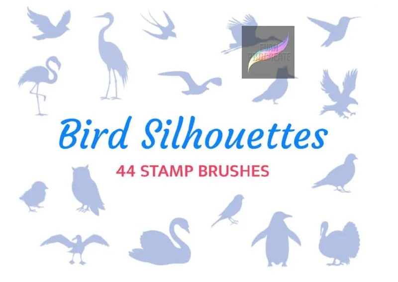 Free Bird Silhouettes for Procreate - free Procreate brush pack
