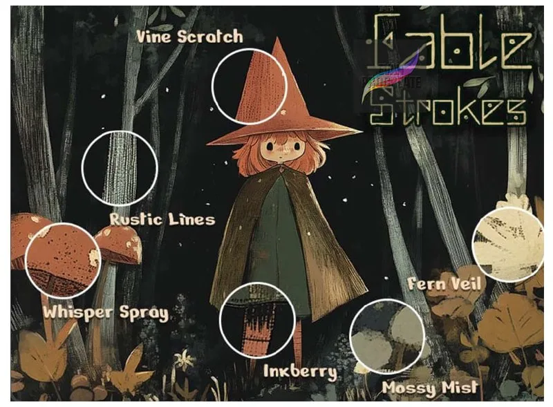 Fable Strokes Brushes for Procreate - free Procreate brush pack