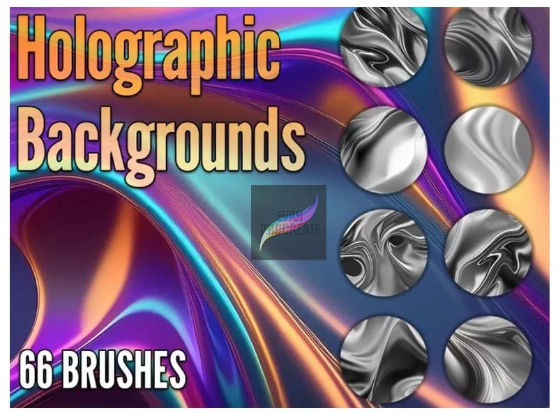 66 Holographic Procreate Brush Free - Download Now - free Procreate brush pack