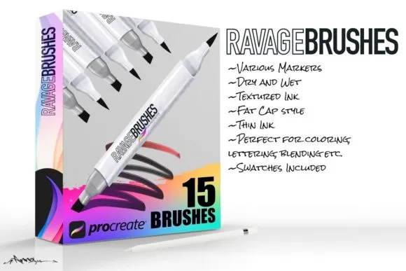 Ravage Procreate Brushes - free Procreate brush pack