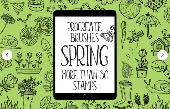 Spring Garden Brush Procreate Stamps - free Procreate brush pack