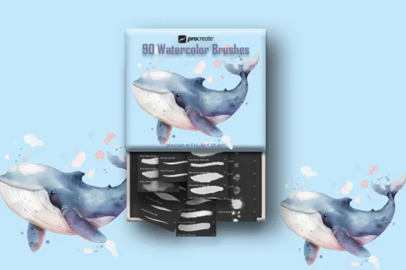 Watercolor Brushes for Procreate - free Procreate brush pack