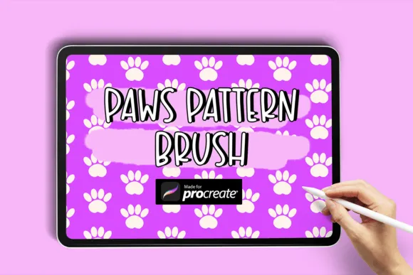 Paws Pattern Procreate Brushes - free Procreate brush pack