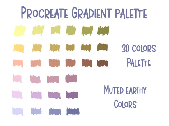 Procreate Gradient Palette 30 Colors - free Procreate brush pack