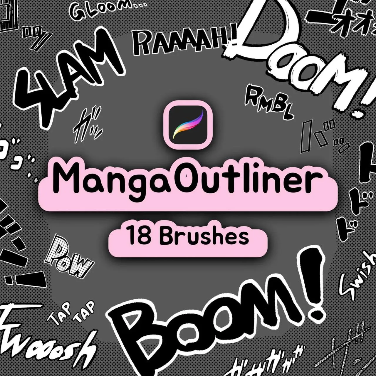 Manga Outliner Brushes for Procreate - free Procreate brush pack
