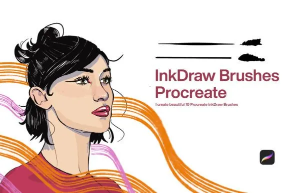 10 Ink Draw Brushes Procreate - free Procreate brush pack