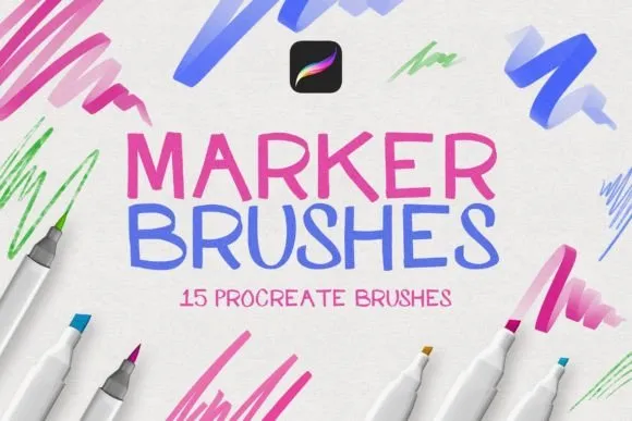 Marker Procreate Brushes - free Procreate brush pack