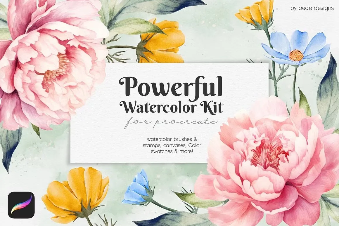 Free Powerful Watercolor Kit for Procreate - free Procreate brush pack