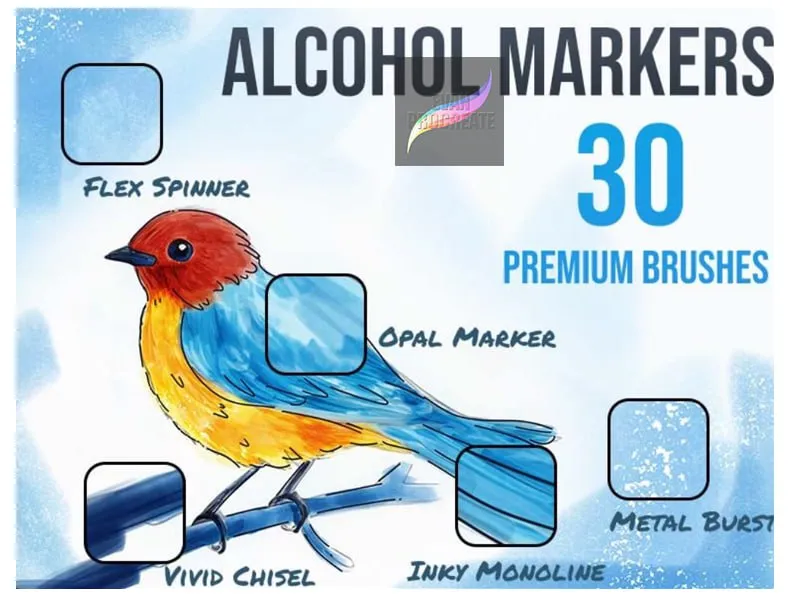 Free Alcohol Markers for Procreate - free Procreate brush pack