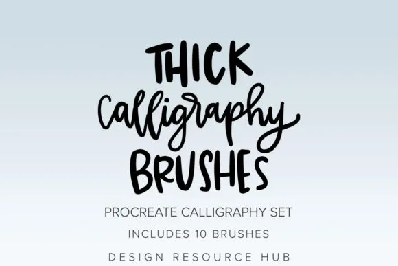 Thick Calligraphy Procreate Brushes - free Procreate brush pack