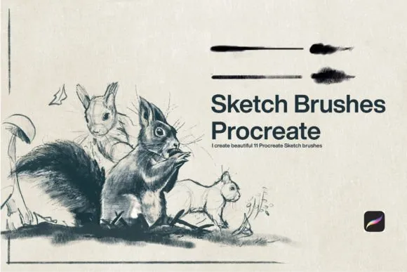 10 Sketch Brushes Procreate - free Procreate brush pack