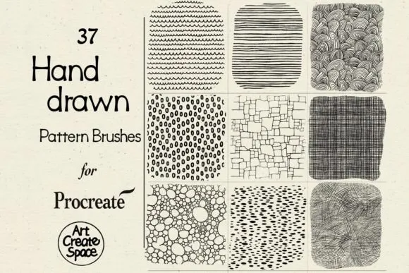 Hand Drawn Patterns Procreate Brushes - free Procreate brush pack