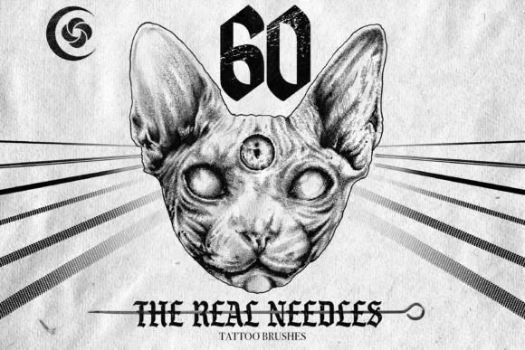 The Real Needles Tattoo Brushes - free Procreate brush pack
