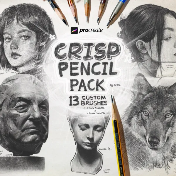 CRISP Pencil Brushes for Procreate - free Procreate brush pack