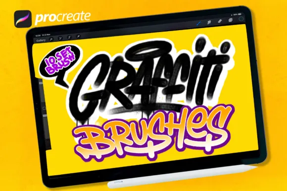 Graffiti Brush #3 – Procreate Brush Set - free Procreate brush pack