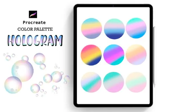 Procreate Color Hologram Gradient - free Procreate brush pack