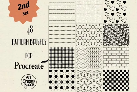Procreate Pattern Brushes II Set - free Procreate brush pack
