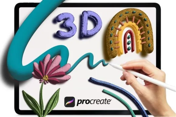 3D Brushes for Procreate - free Procreate brush pack