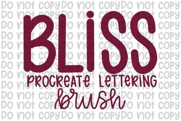 Bliss Procreate Lettering Brush - free Procreate brush pack