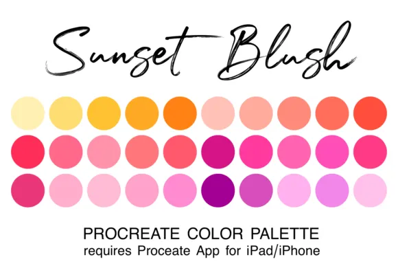 Sunset Blush Procreate Color Palette - free Procreate brush pack