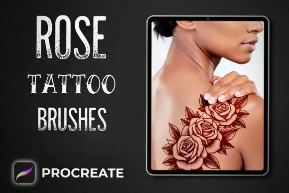 Rose Tattoo Brushes - Procreate - free Procreate brush pack