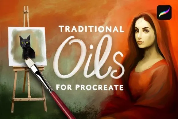 Traditional Oil Brushes Procreate - free Procreate brush pack