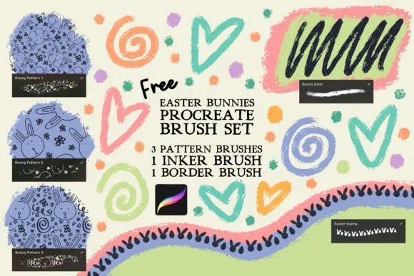 Free Easter Bunny Procreate Brush Set - free Procreate brush pack