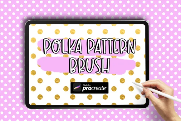 Polka Pattern Brush Procreate Brush - free Procreate brush pack