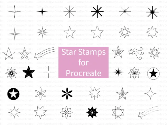 Procreate Star Stamp Brush Set - free Procreate brush pack
