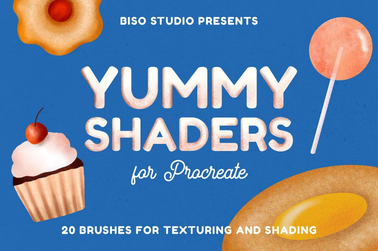 Yummy Shaders for Procreate - free Procreate brush pack