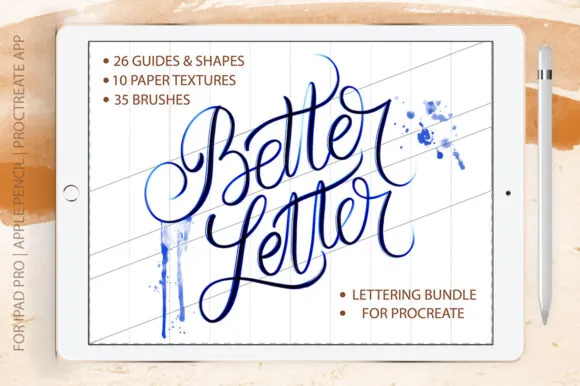 Better Letter Procreate Brush Bundle - free Procreate brush pack
