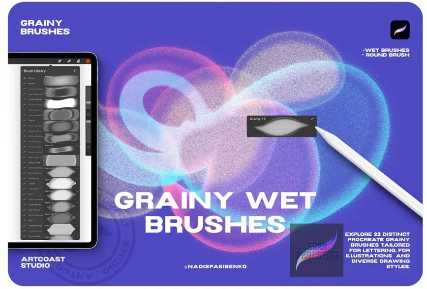 Grainy Brush Pack Procreate - free Procreate brush pack