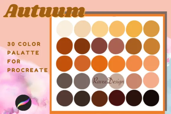 30 Autumn Color Palette for Procreate - free Procreate brush pack