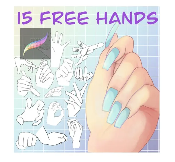 Hands Stamps Set for Procreate - free Procreate brush pack