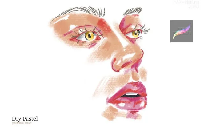 Dry Pastel Brush - free Procreate brush pack