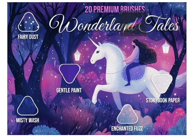 Free Wonderland Tales Brushes for Procreate - free Procreate brush pack
