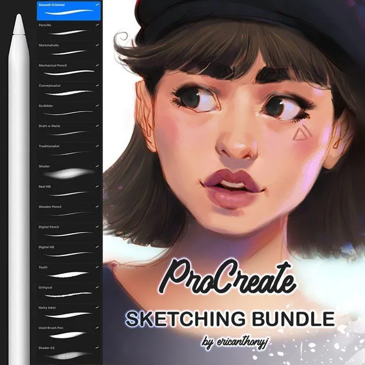 Free 18 Sketching Brushset for procreate - free Procreate brush pack