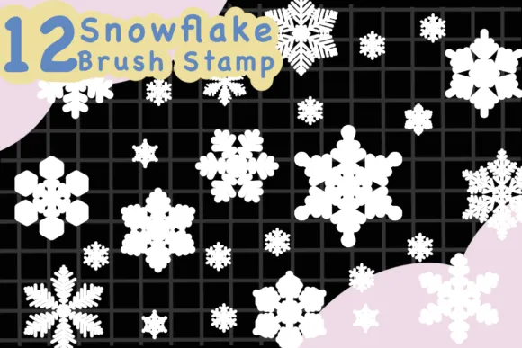 Snowflake Brush Stamp Procreate - free Procreate brush pack