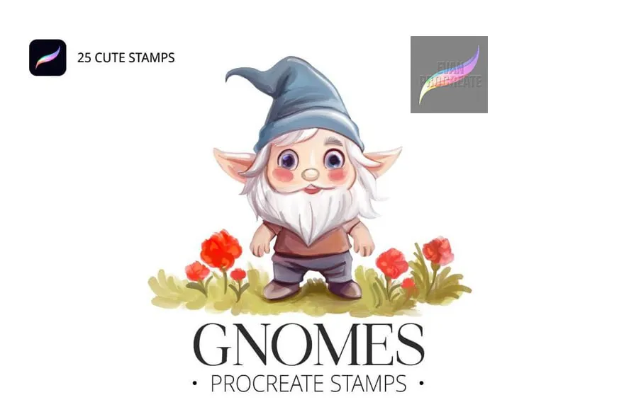 Gnome Set for Procreate - free Procreate brush pack