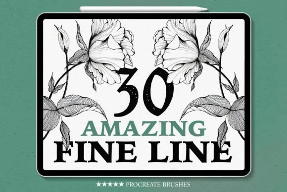 30 Amazing Fine Line Brushes Procreate - free Procreate brush pack
