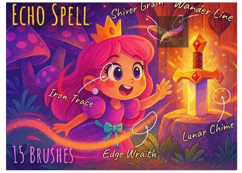 Echo Spell Brushes for Procreate - free Procreate brush pack