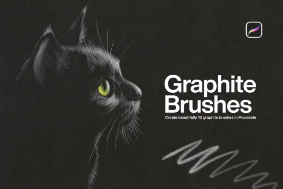 10 Graphite Brushes Procreate - free Procreate brush pack